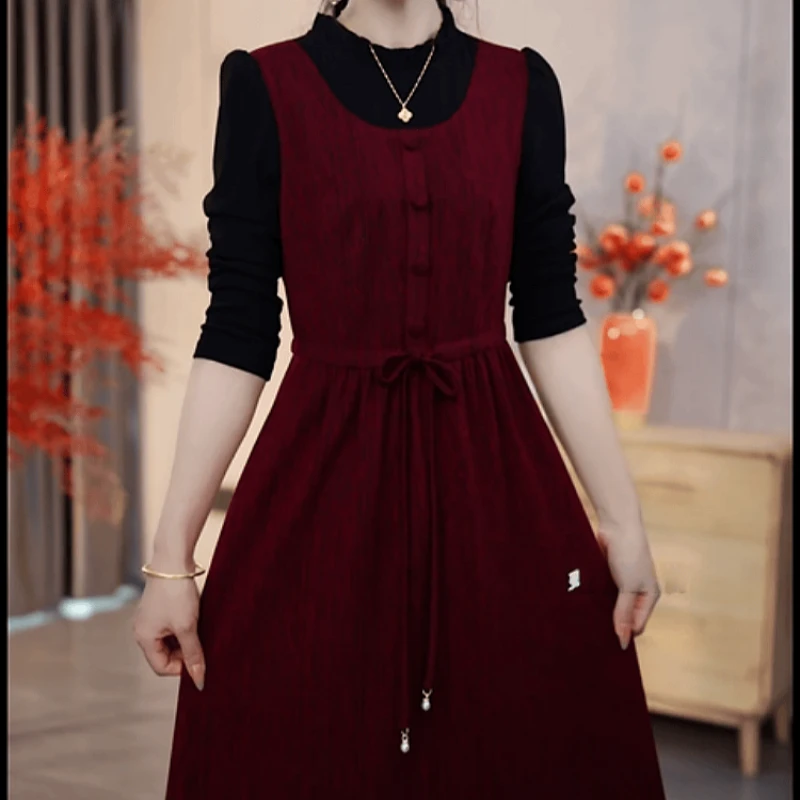 A837【连衣裙】2025早秋新款时尚优雅气质显瘦减龄休闲百搭连衣裙