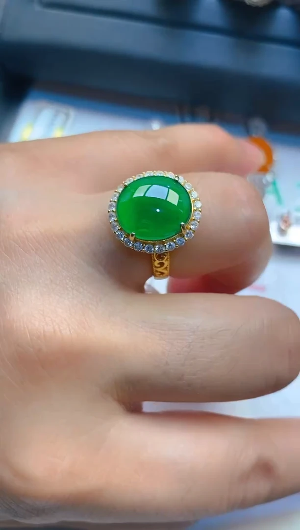 【闪购商品】翡翠耳饰银S925镶嵌天然A货翡翠1