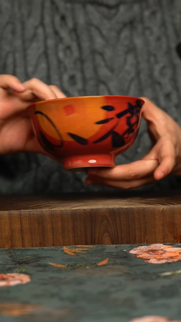 杯釉下彩手工手绘同款陶器