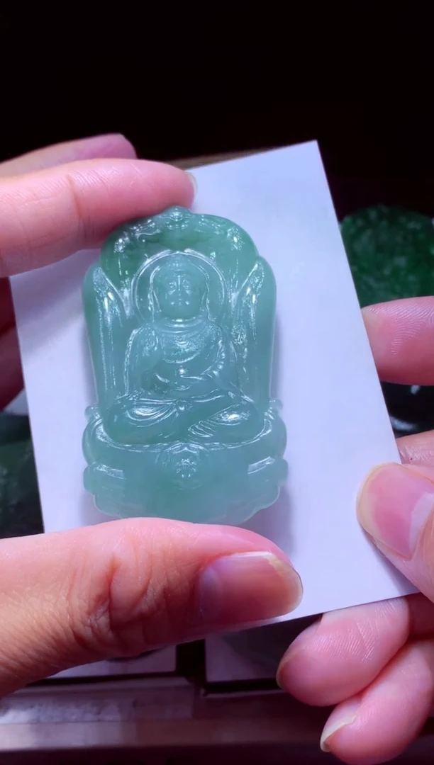未镶嵌定制翡翠6*7天然缅甸翡翠A货毛货吊坠