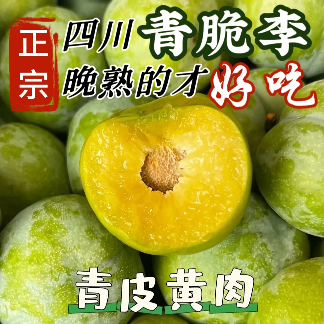 四川青脆李脱骨李子现摘现发新鲜水果半边红脱骨脆李子