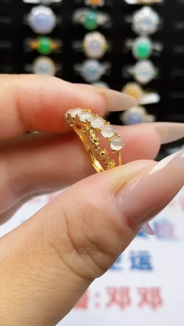 银S925镶嵌戒指翡翠0017