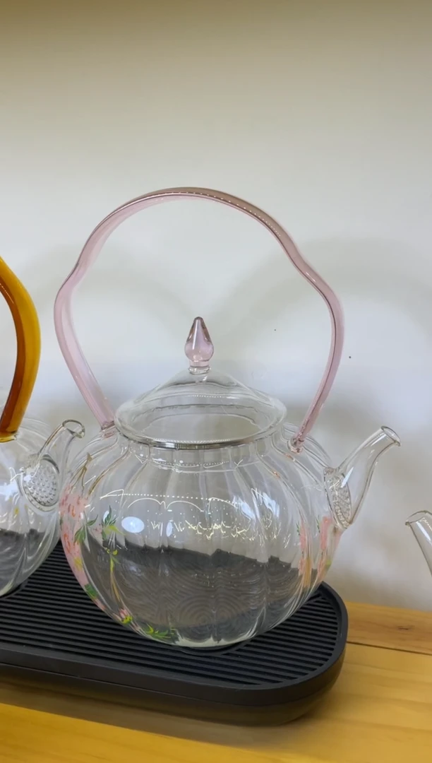 手工艺品玻璃九河金狮通运壶粉把桃花瓜楞