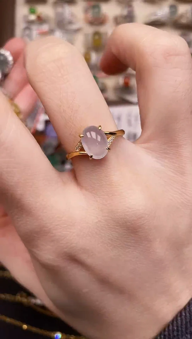 银S925镶嵌戒指翡翠天然A货翡翠68