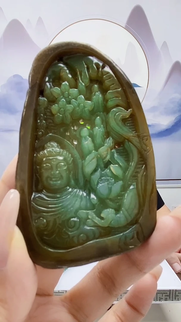 定制翡翠未镶嵌5124xx-毛货挂件143赠珠链