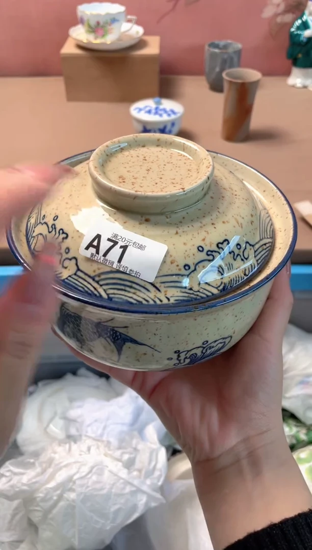 瓷片复古鱼泡面碗71