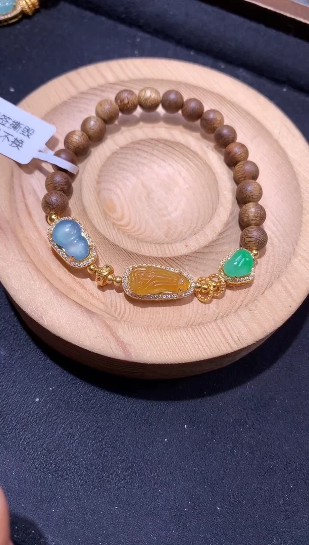 银S925镶嵌手串翡翠手串
