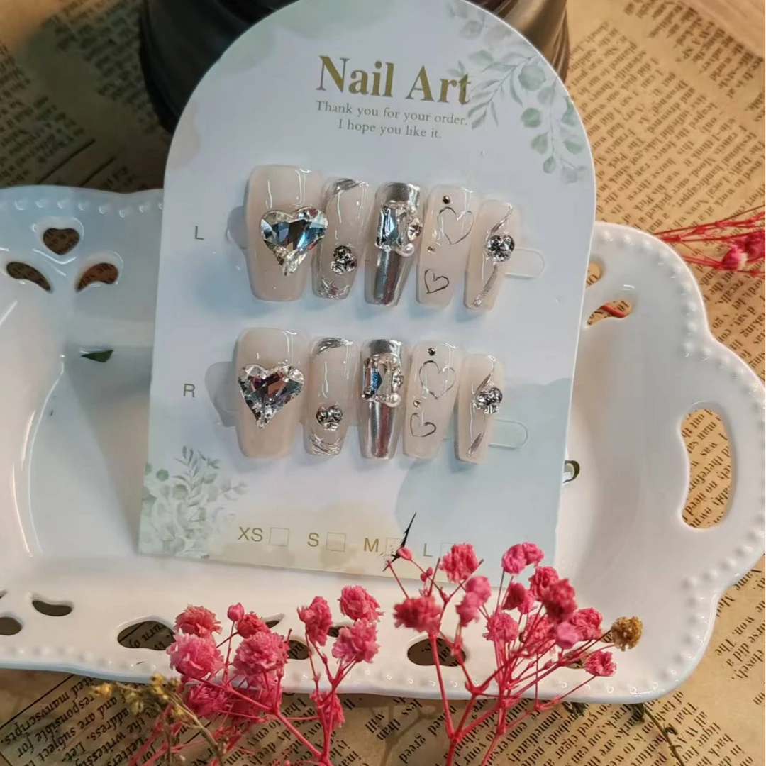 【全疆包邮012】高级纯欲纯手工穿戴甲ins风穿戴式可爱迷你