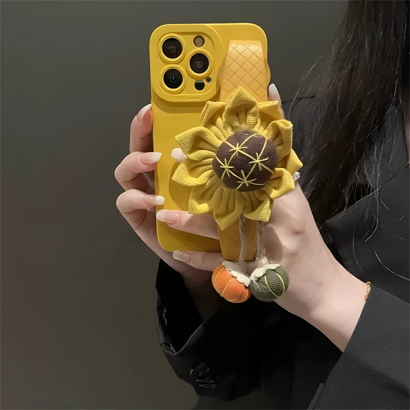 马卡龙夏日黄花朵腕带适用荣耀400手机壳300pro保护壳magic7/6斜