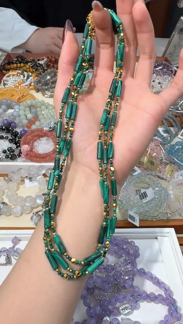 【闪购商品】水晶手链未镶嵌C016孔雀桶珠项链