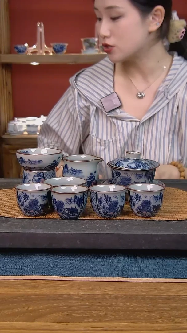 简装家用款8件套 老陶泥开片纹陶瓷茶具
