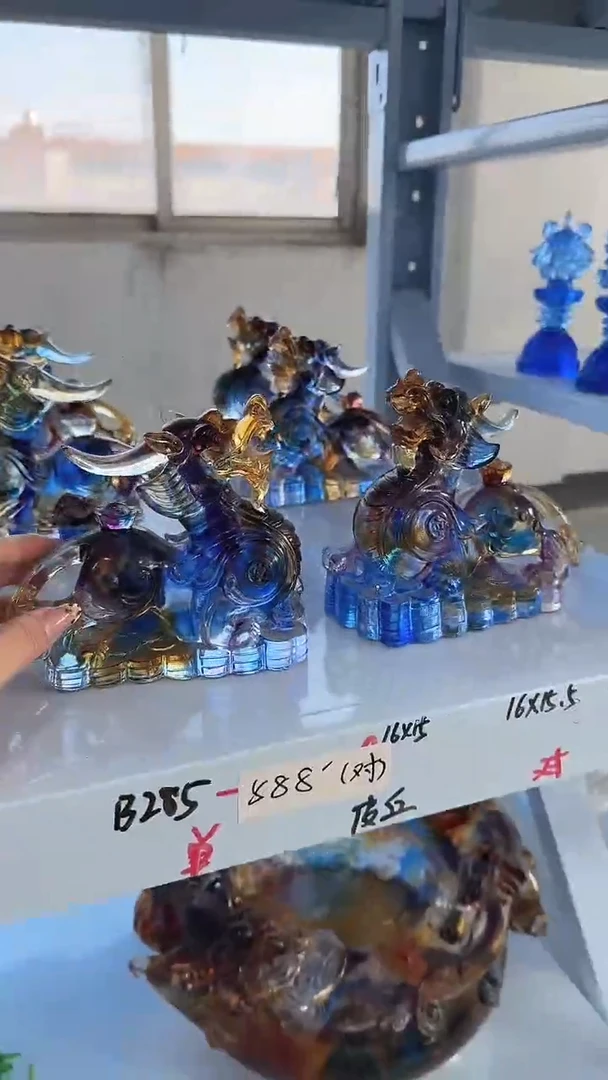 手工艺品琉璃元宝貔貅1对