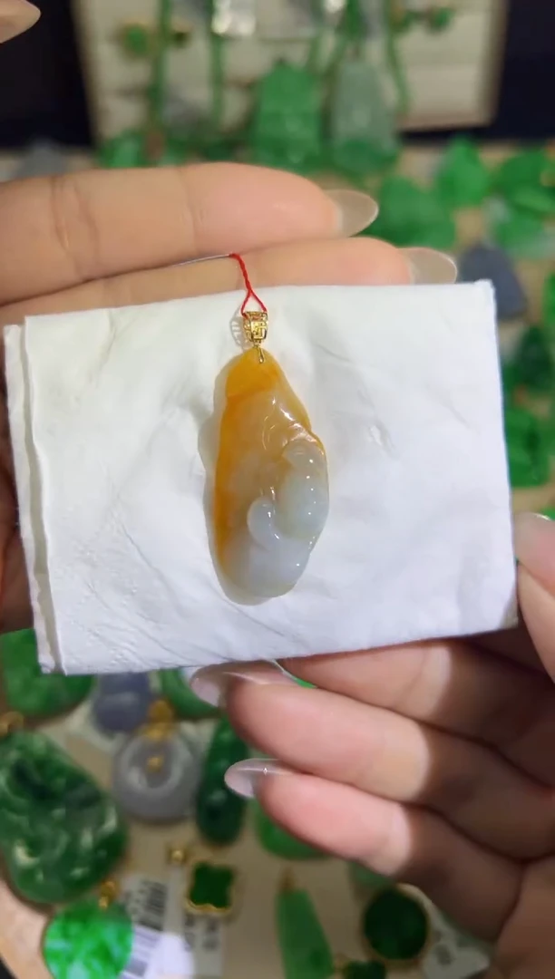 【闪购商品】翡翠颈饰18K金镶嵌Q缅料A货翡翠/支持复检/一件