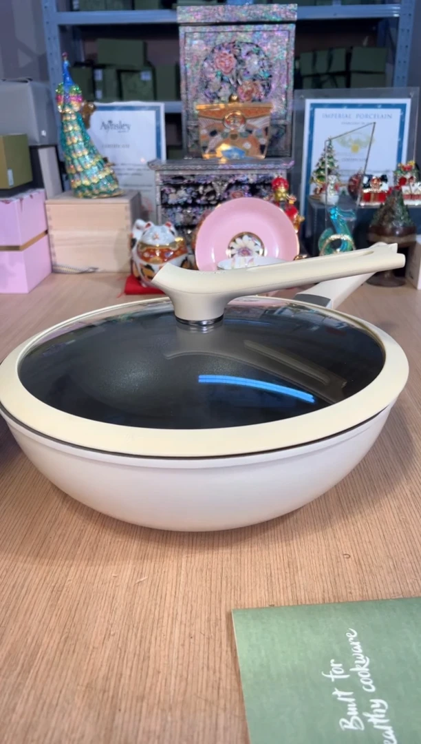 【闪购商品】杯109红厨30cm白色炒锅