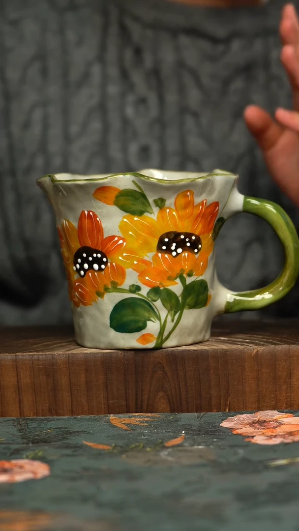 杯釉下彩手工手绘同款陶器