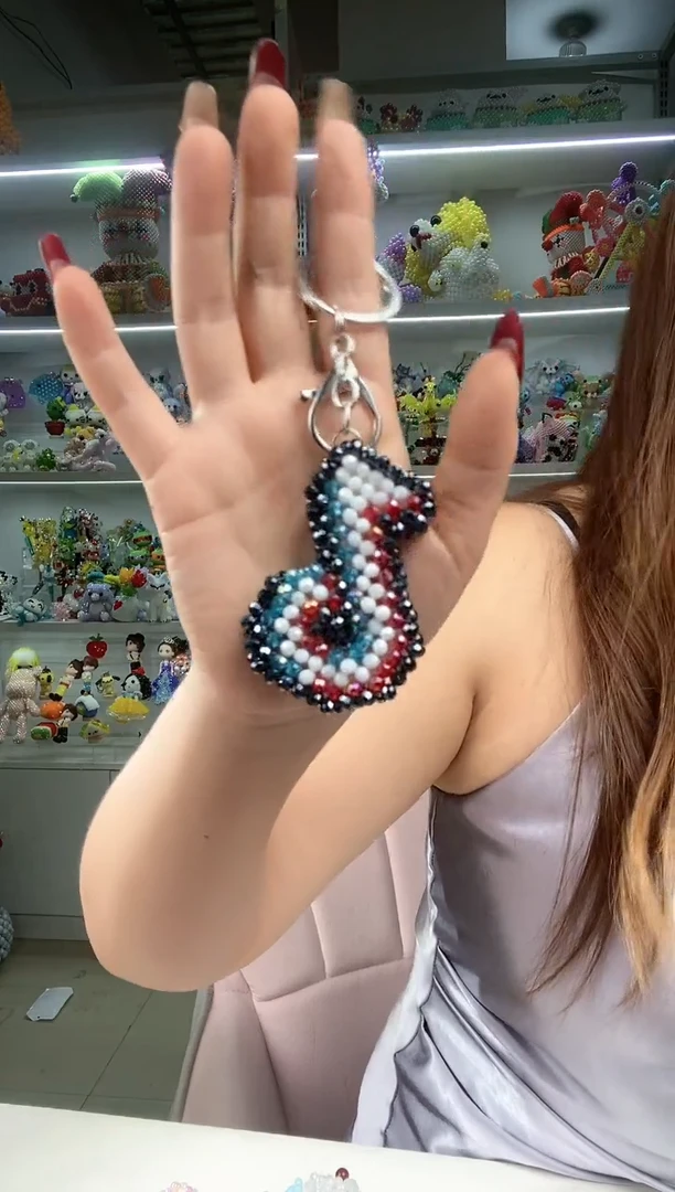 玻璃0108卡4水晶抖音挂件材料包1套带钥匙扣