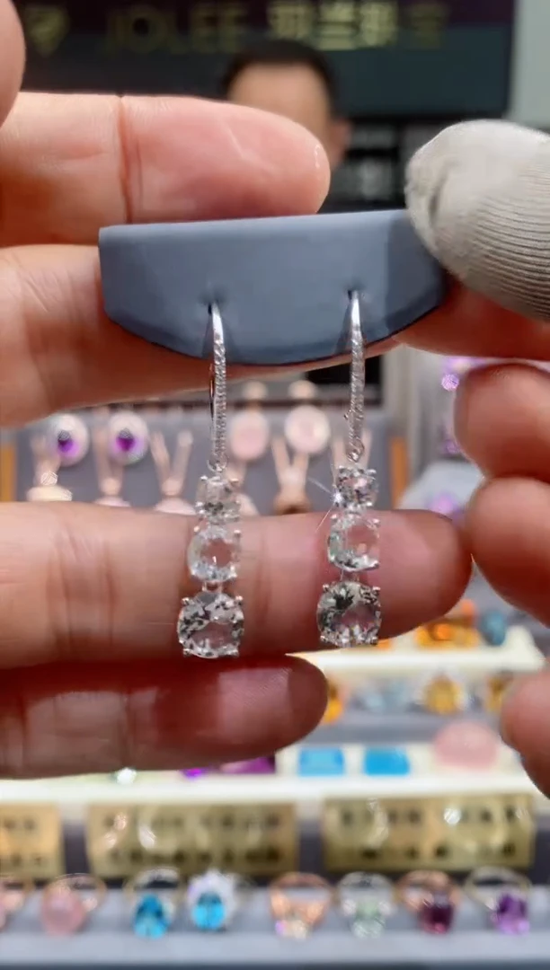 【闪购商品】水晶耳钉银S925镶嵌水晶耳钉