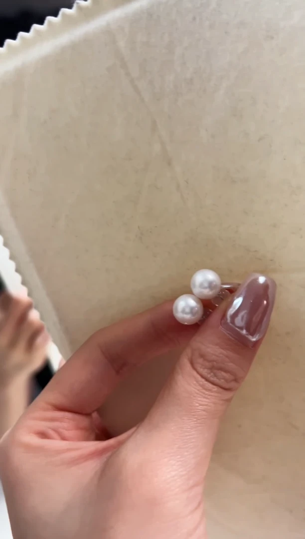 18K金镶嵌海水珍珠DA 澳白耳钉 9-10 xe001