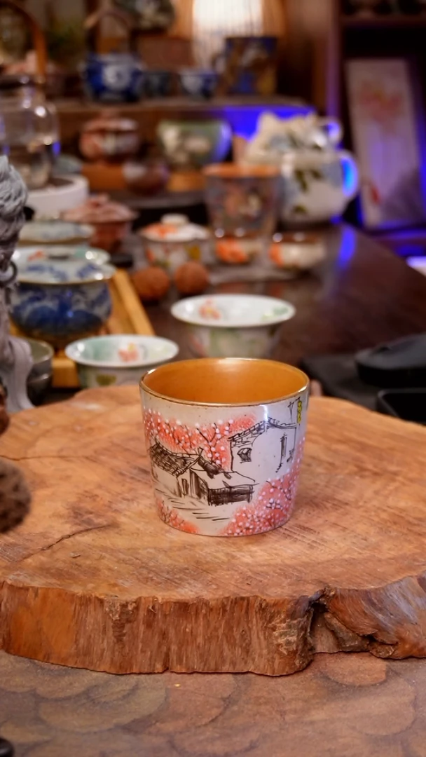 杯朱口景德镇手工手绘