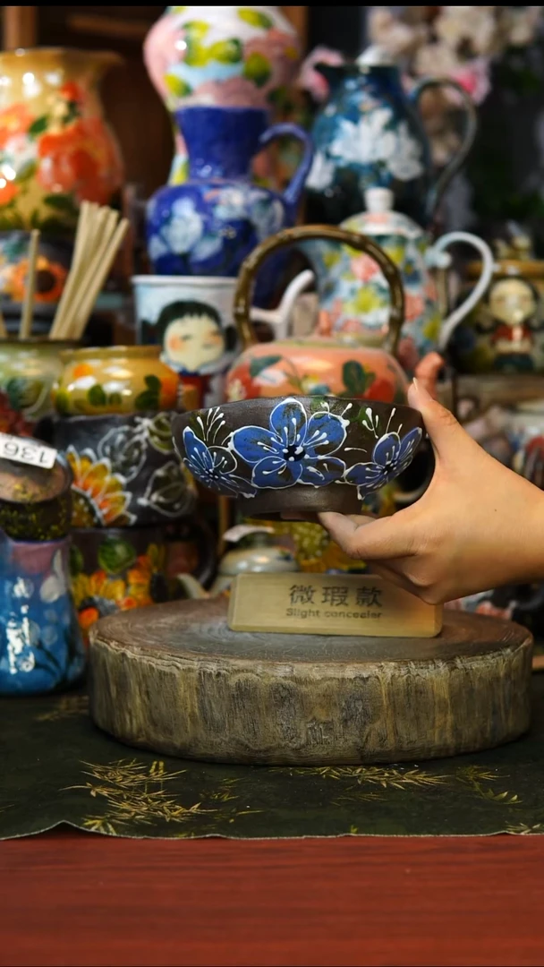 花瓶/杯子/碗微瑕175景德镇手工高温釉下彩