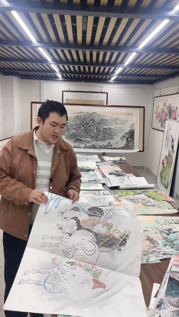 国画阿豪专属链接-鞍马图带证书