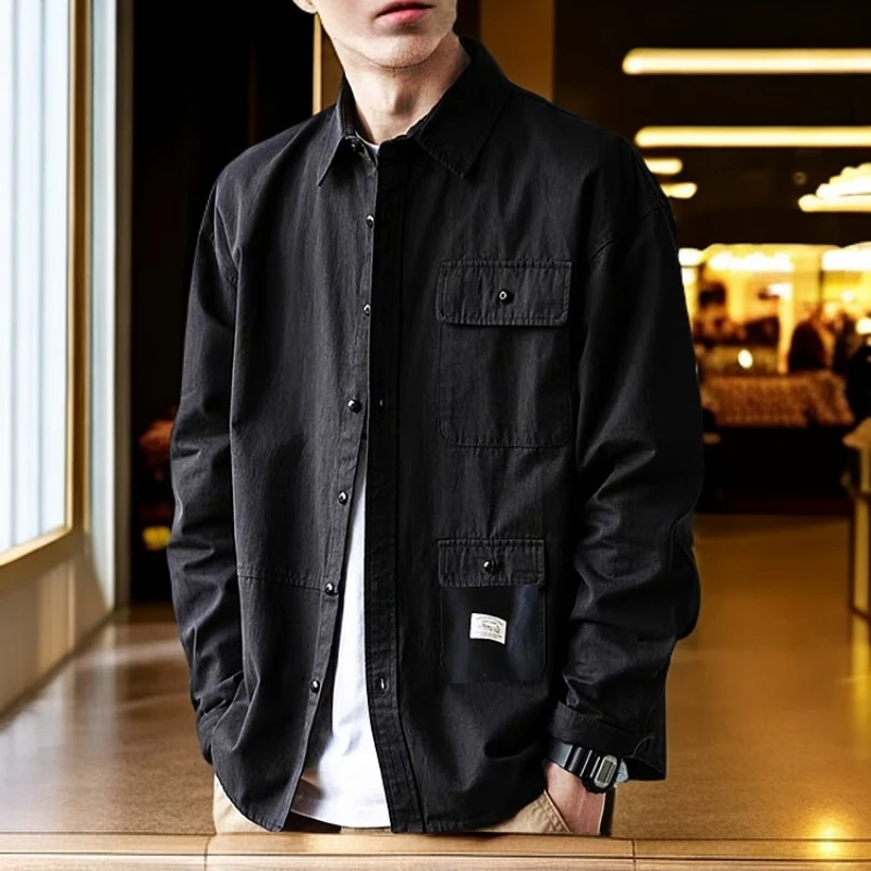 2501男士春秋精品潮牌翻领衬衫