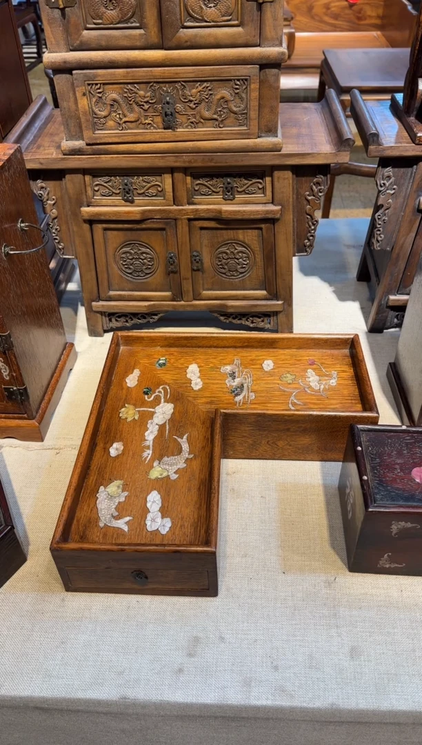 花梨木类角盒  工艺品  摆件