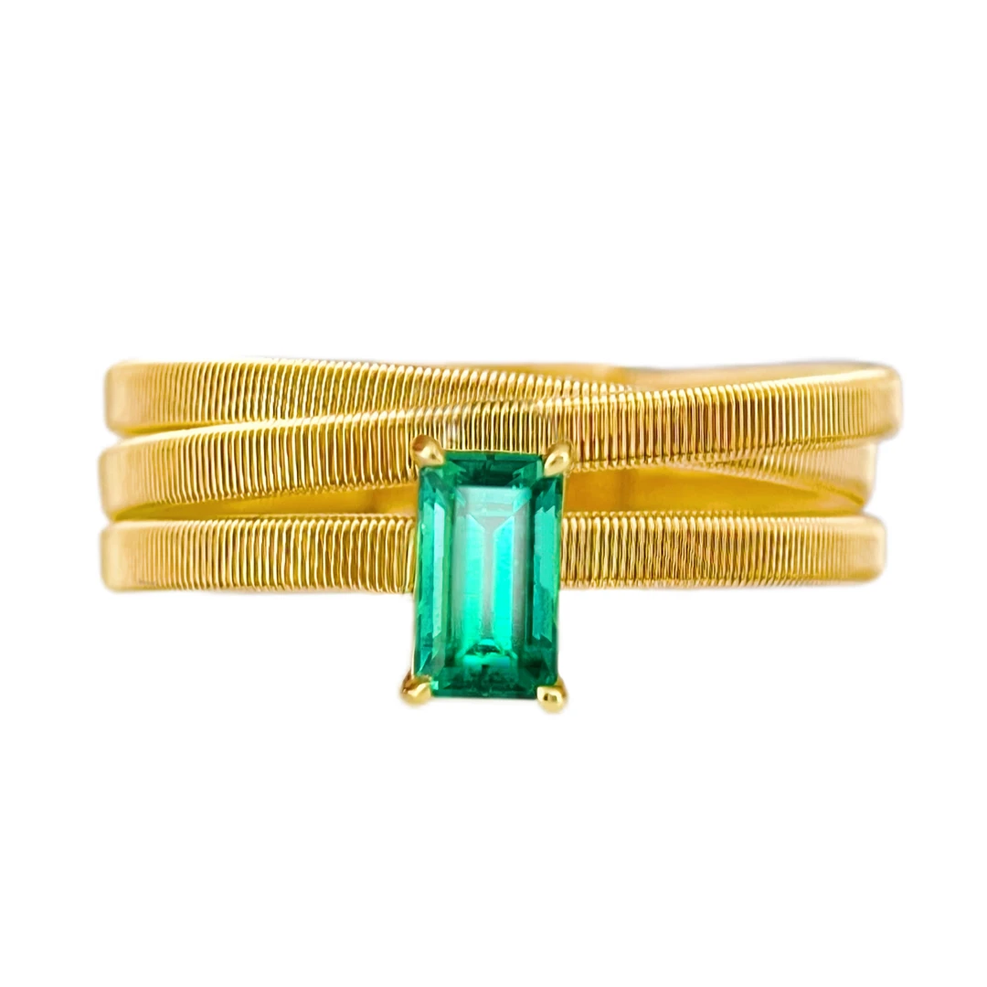 Blue lagoon0.48克拉赞比亚祖母绿 18K金戒指