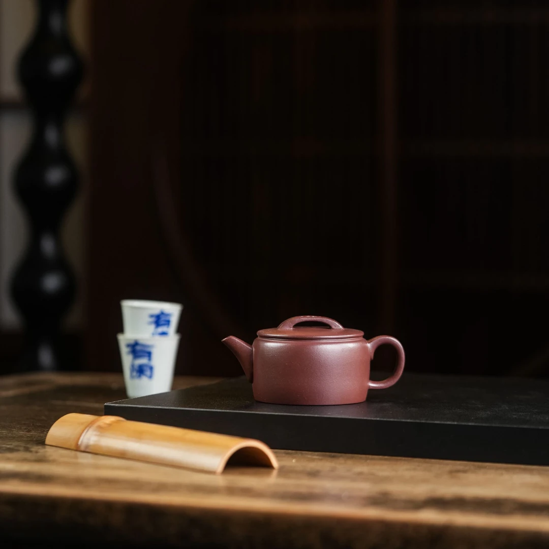 湘林【小汉瓦】精制工艺精挑天青紫泥丨150cc宜兴紫砂壶高端茶具