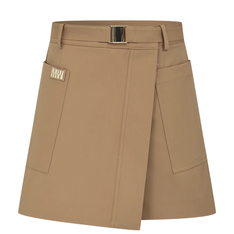 【羊羊专属】曼德诗短款裙裤新款不规则棉锦弹百搭休闲裤M101108095