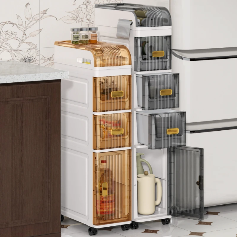 18cm加高夹缝收纳柜窄柜卫生间浴室角架落地置物架厕所收纳柜厨房