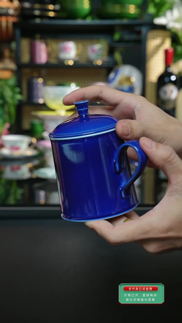 手工宝石蓝马克杯，，，，，，