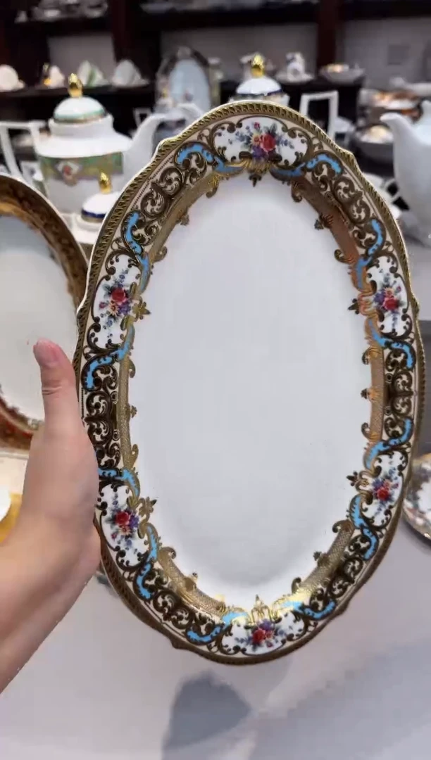 瓷片14英寸鱼盘  1个