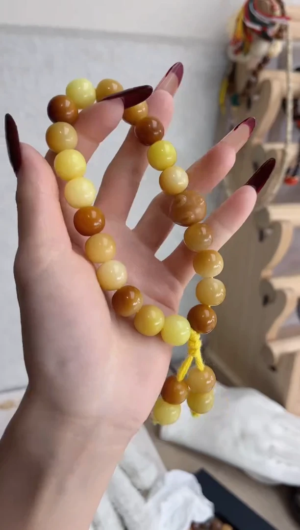 【闪购商品】菩提根/象牙果手串干磨黄桃芝士苹果12*13mm手持