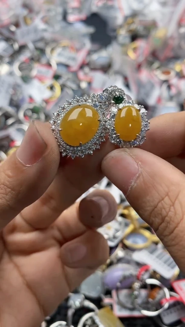 银S925镶嵌戒指翡翠13            4