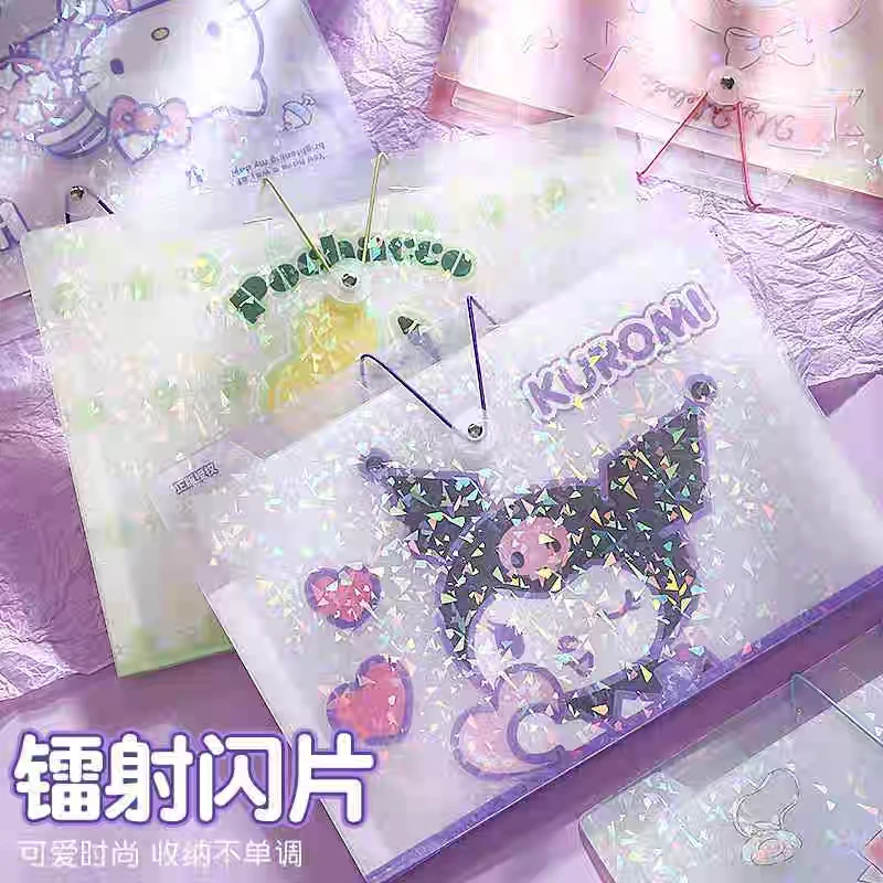 预售8入正版三丽鸥风琴包透明文件A4资料夹试卷收纳整理夹收纳册