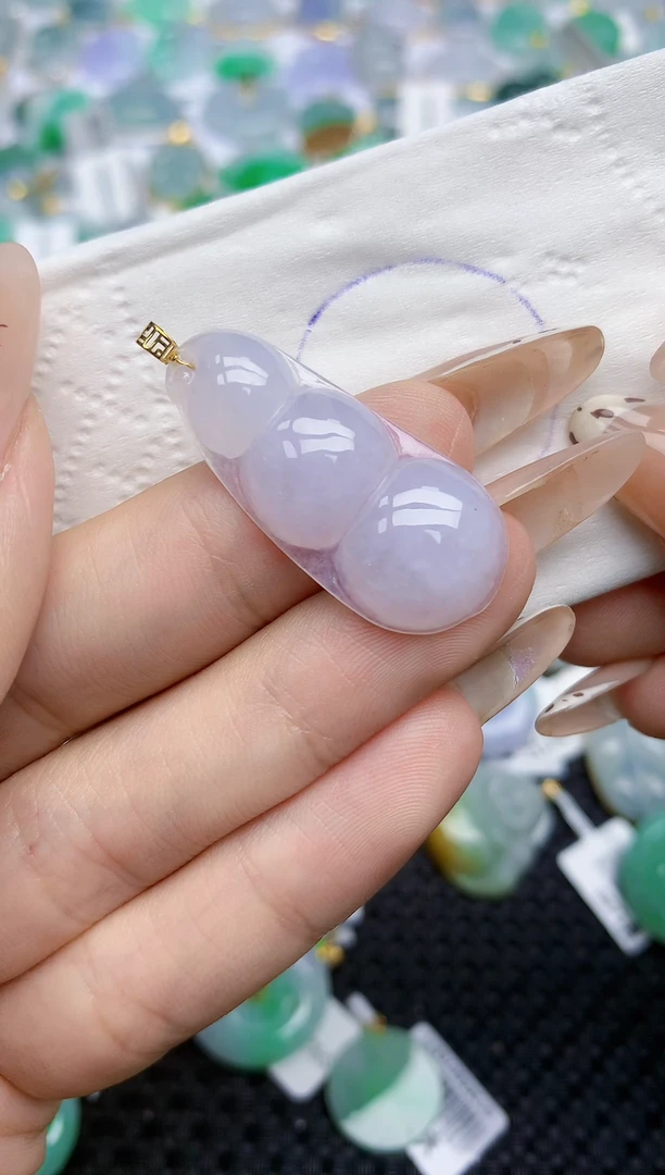 翡翠18K金镶嵌颈饰335   天然翡翠A货