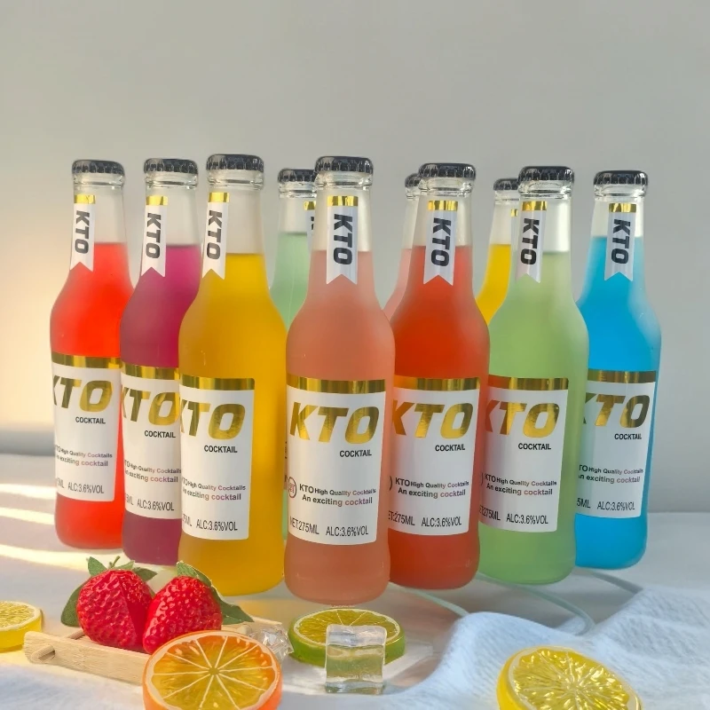 （6瓶装）微醺鸡尾酒磨砂玻璃瓶装3.6度水果味鸡尾酒气泡果味鸡尾酒