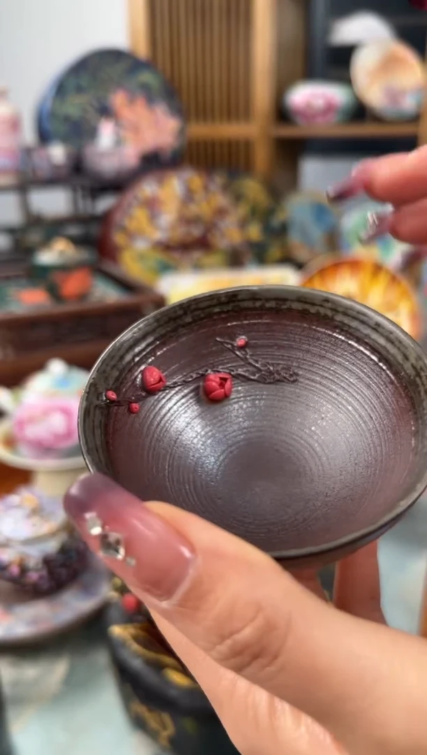 【闪购商品】素慕堂老陶泥杯中梅花碗口杯