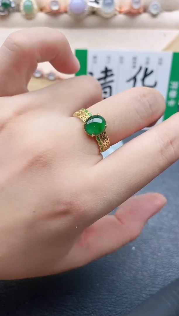 翡翠戒指银S925镶嵌11111