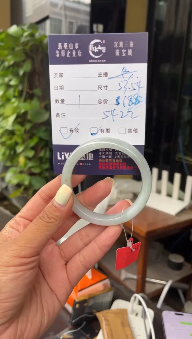 未镶嵌手镯翡翠C 53-54正圈 5422