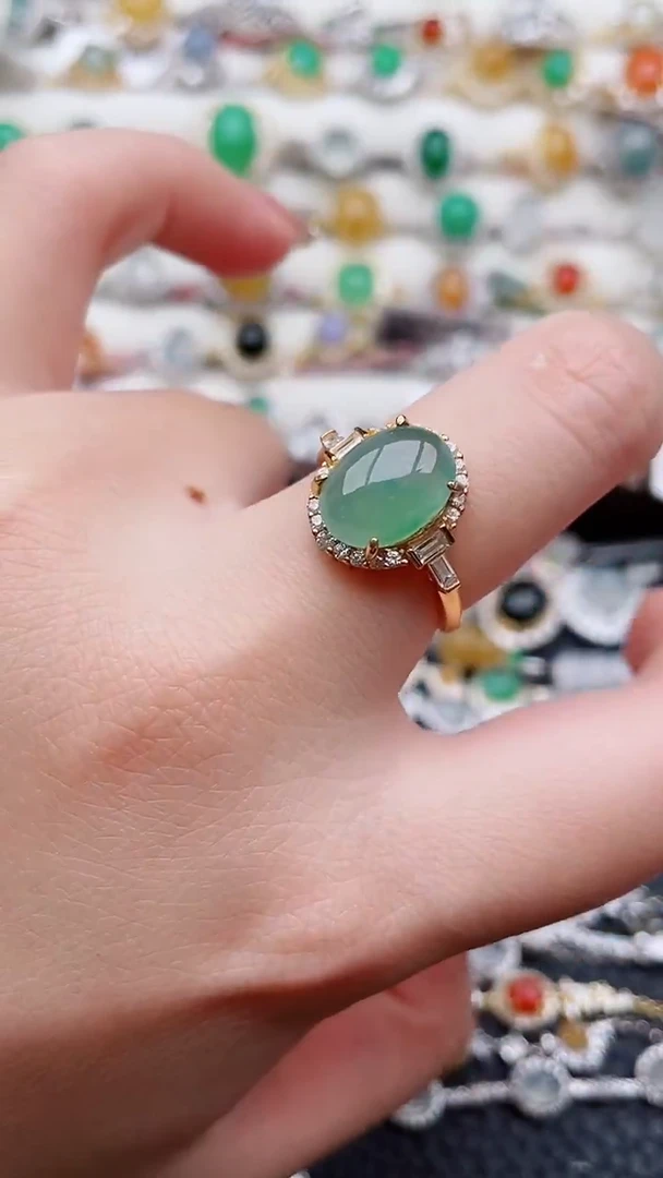 银S925镶嵌戒指翡翠127