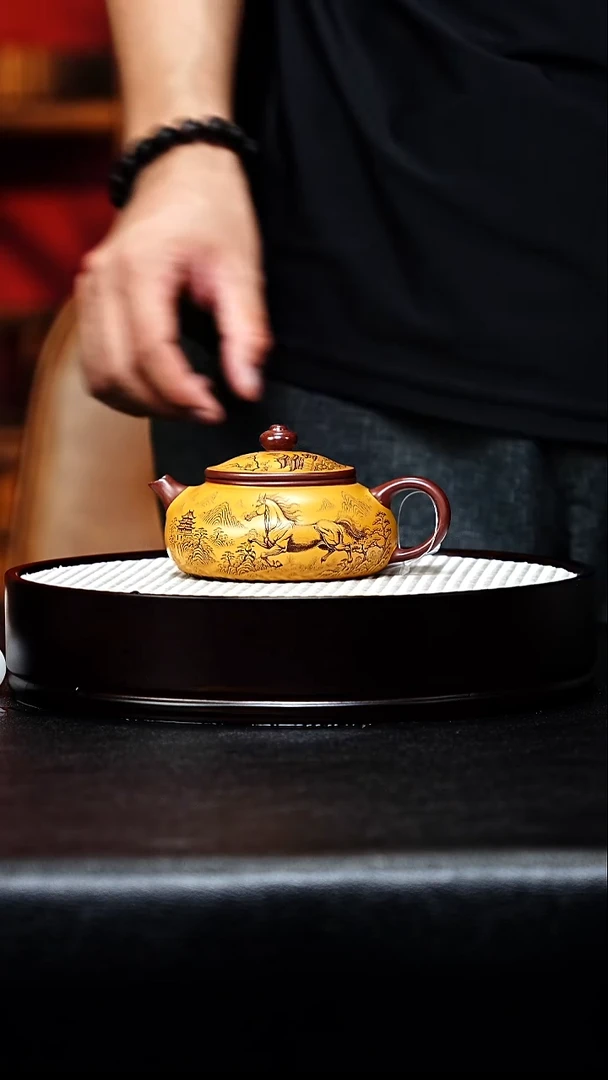 茶壶紫砂寒江手工紫砂壶