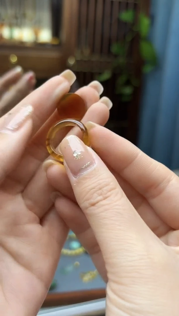 未镶嵌琥珀戒指琥珀指环11-12#套装YN