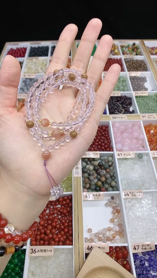 【闪购商品】水晶手串未镶嵌白水晶108多样性发一