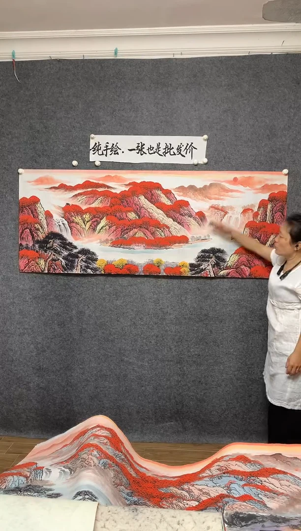 国画鸿运当头周国耀画作尺寸180*70（纯手绘）