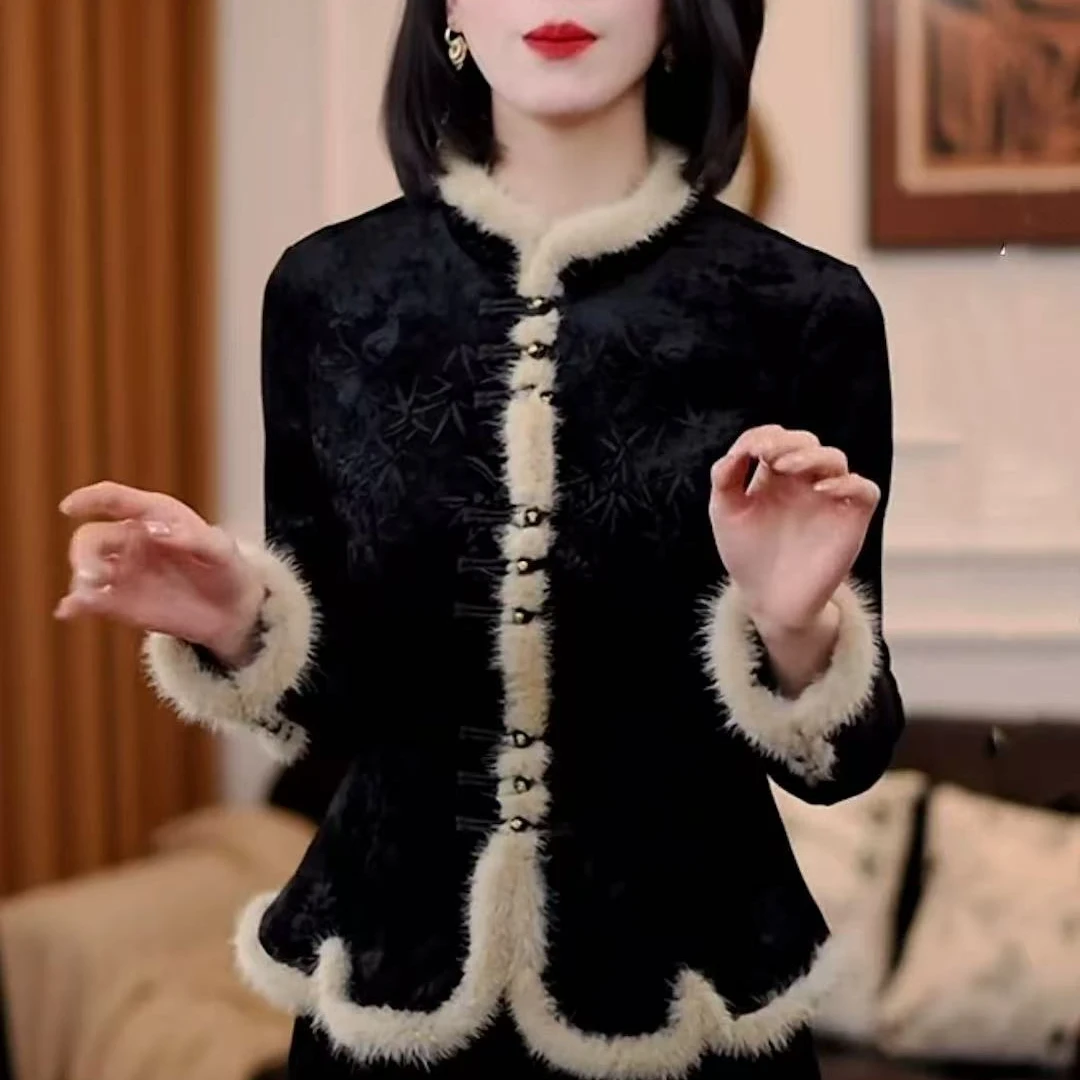 沐婵网红小香风复古时尚女士短外套春秋季气质国风百搭