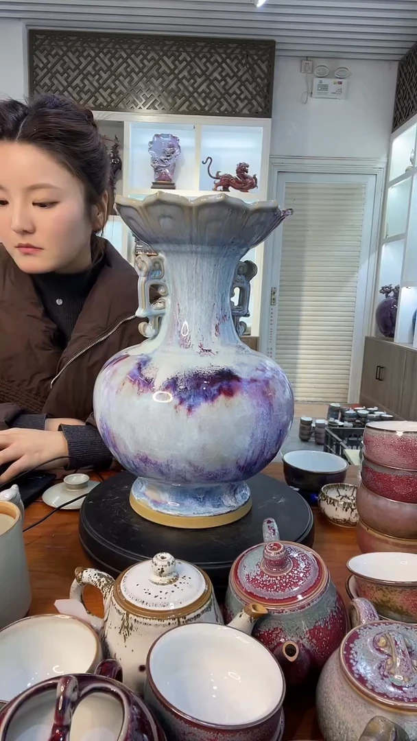 【闪购商品】摆件静莲如意 土魂钧瓷