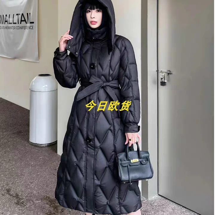 小丽推荐2025年新款鹅绒服修身显瘦长款加厚保暖冬季女士羽绒服