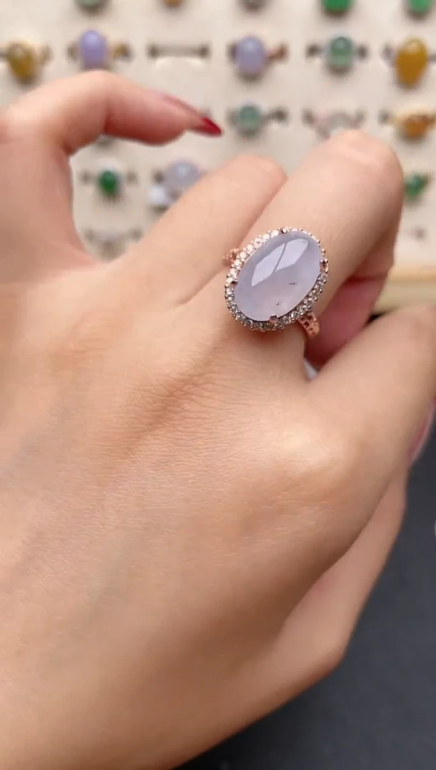 【闪购商品】翡翠戒指银S925镶嵌一物一证一礼盒